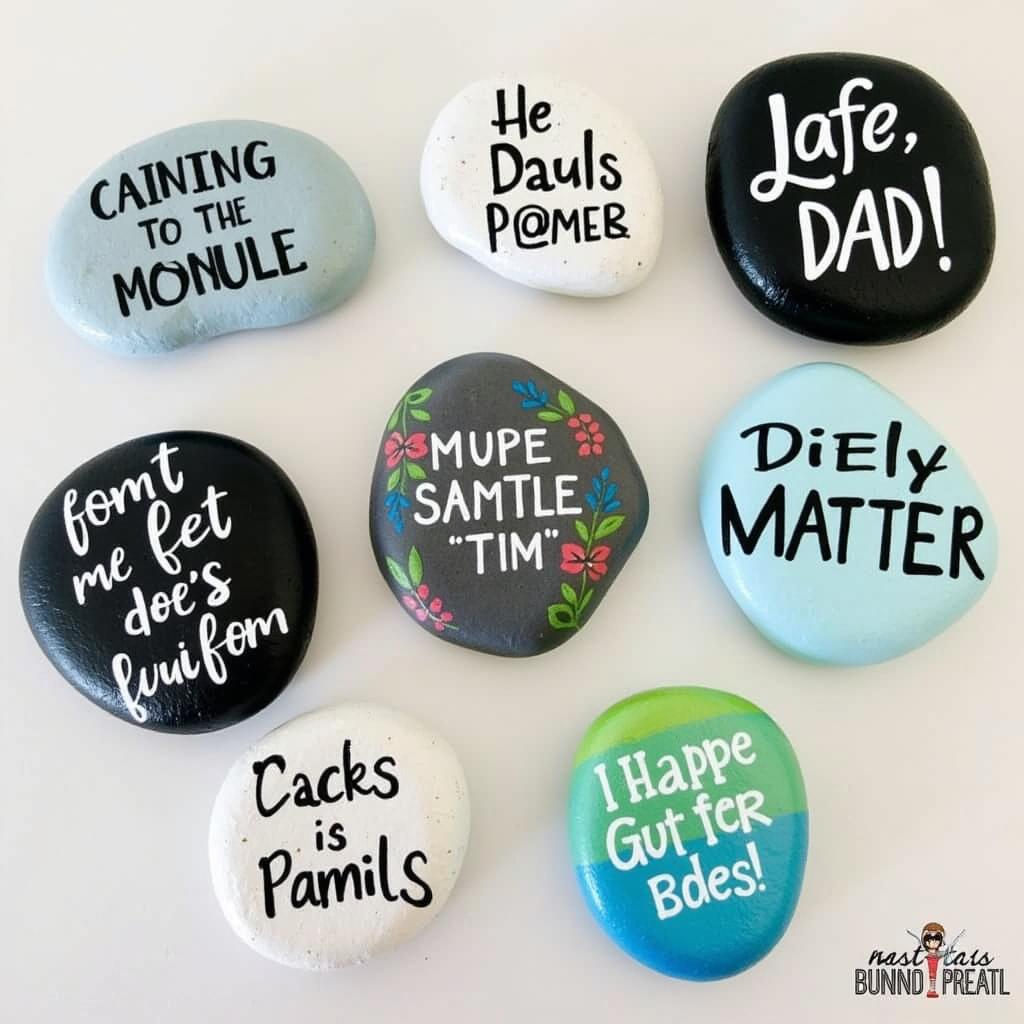 painted-rock-fathers-day-craft|Personalized Painted Rocks for Fathers Day Gifts
