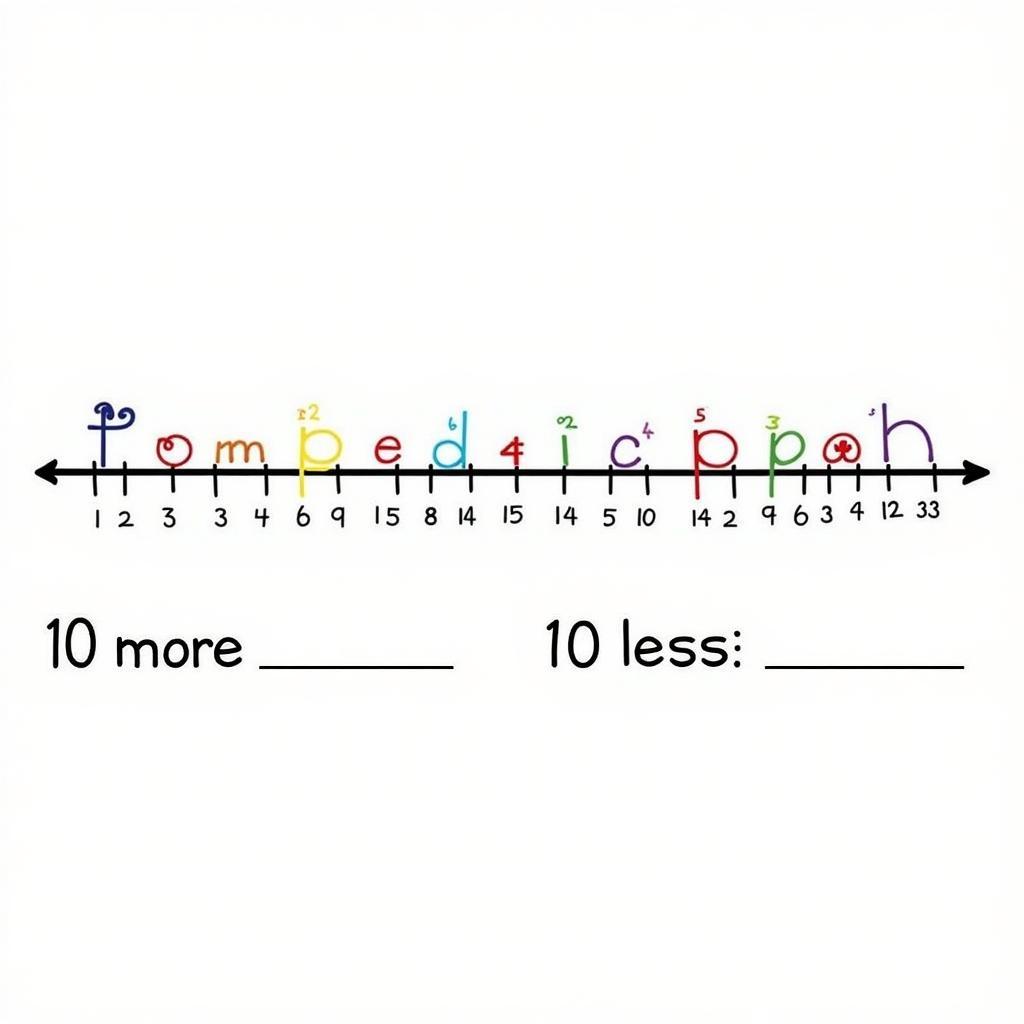 Example of a 10 More 10 Less Worksheet