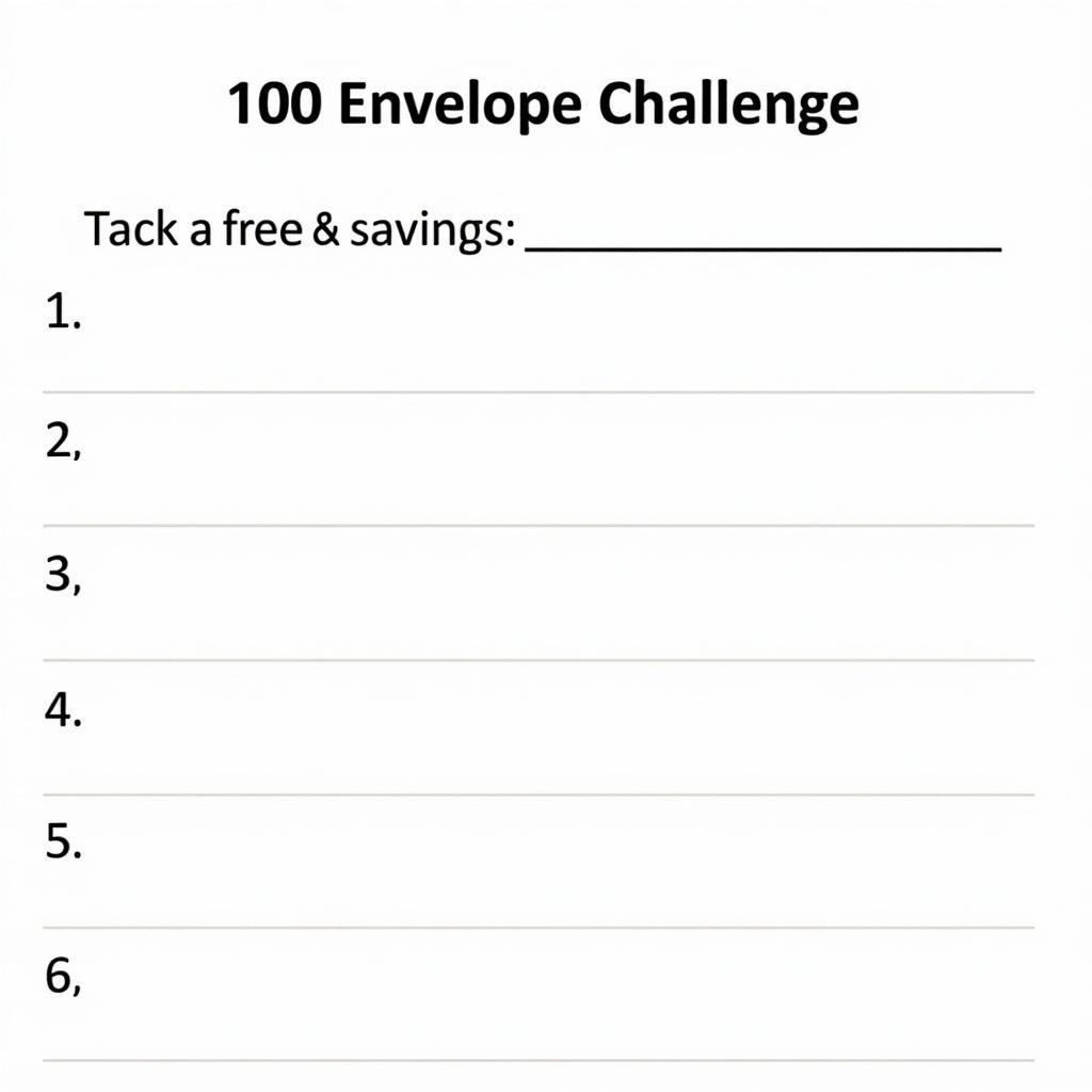 Free 100 Envelope Challenge PDF Template