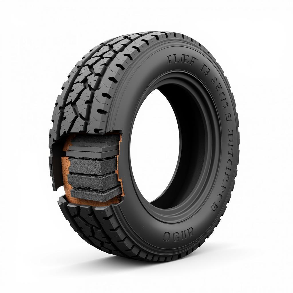 13x5 6 flat free tire internal construction