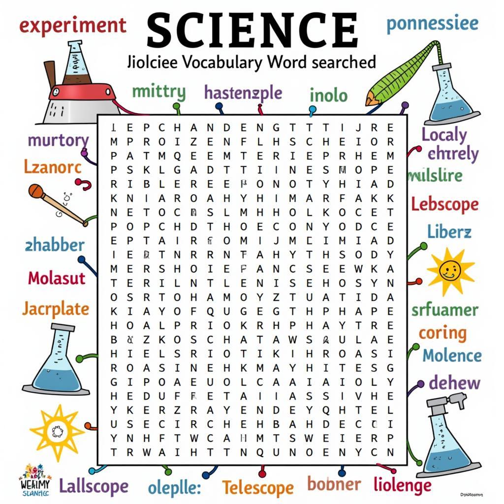 Science-Themed Word Search for 4th Grade