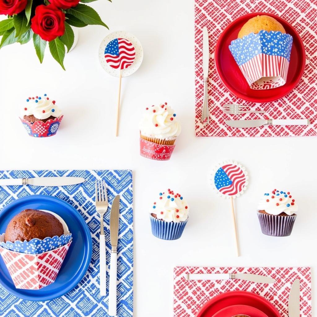 Patriotic Table Setting with Printable Decorations