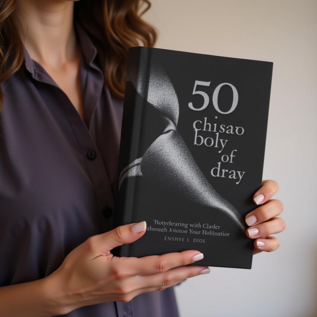 Woman holding 50 Shades of Gray book