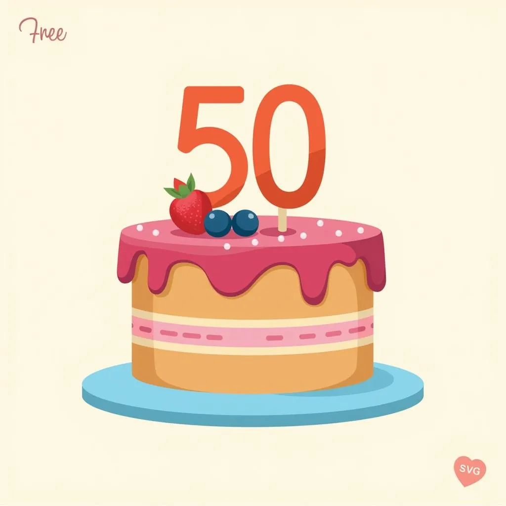 50th Birthday Cake SVG