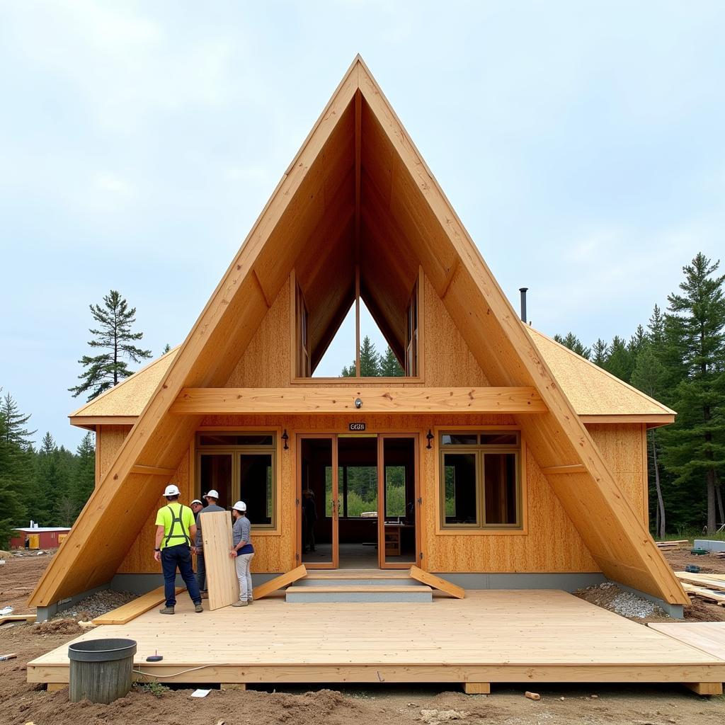 A-Frame House Under Construction