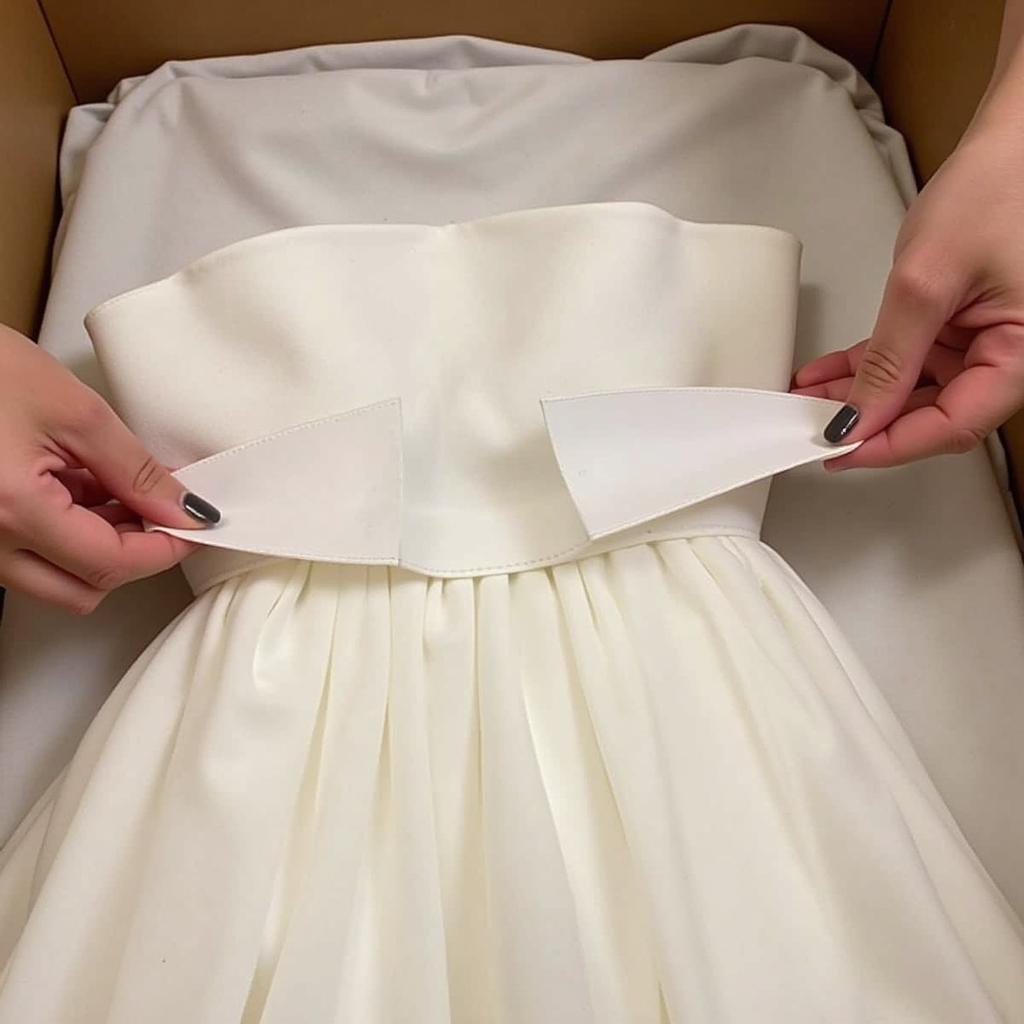 Acid-free tissue paper and storage box for wedding dress preservation