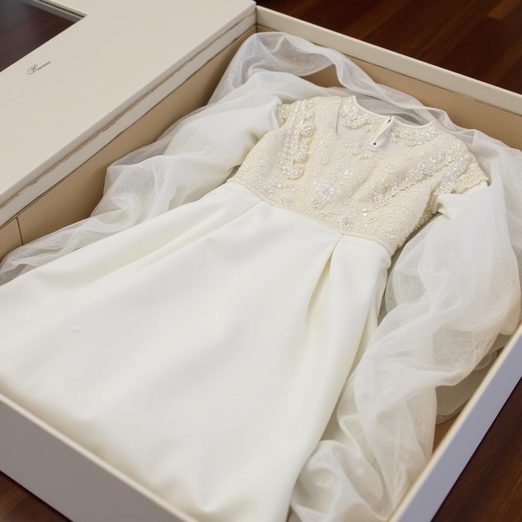 Preserving a Wedding Dress in an Acid-Free Box