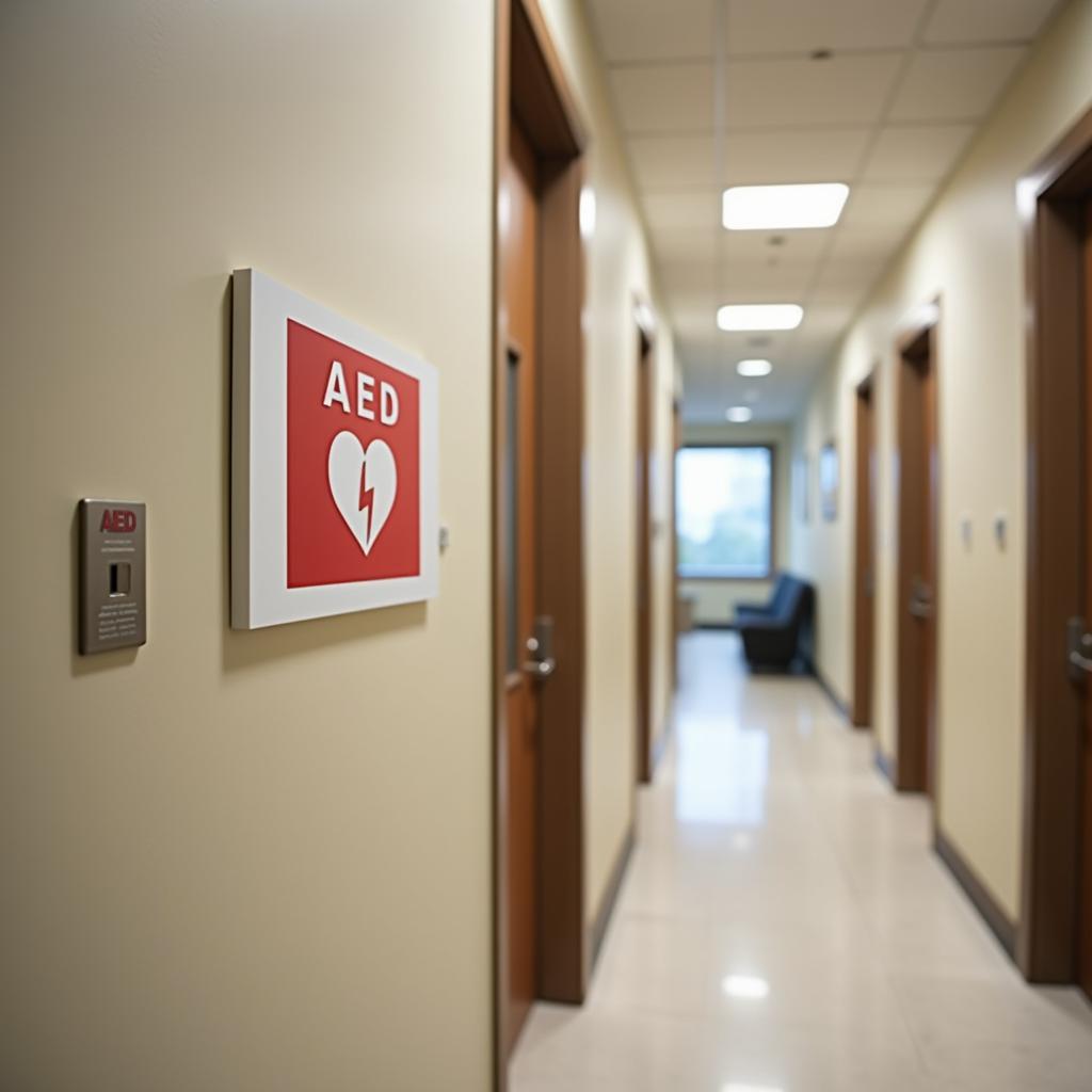 AED sign placement example