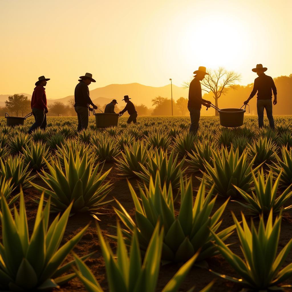 Agave Harvest for Tequila Production