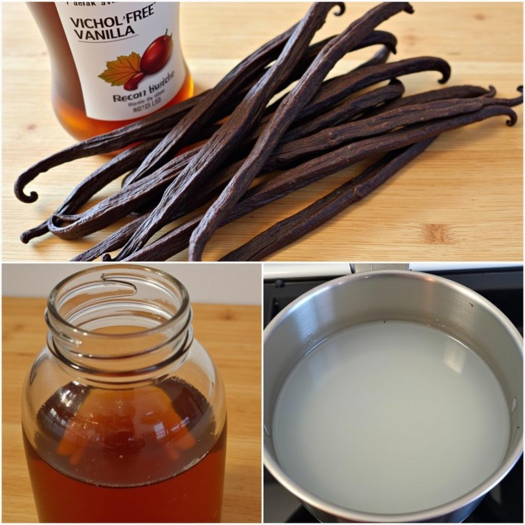 Ingredients for Alcohol-Free Vanilla Extract