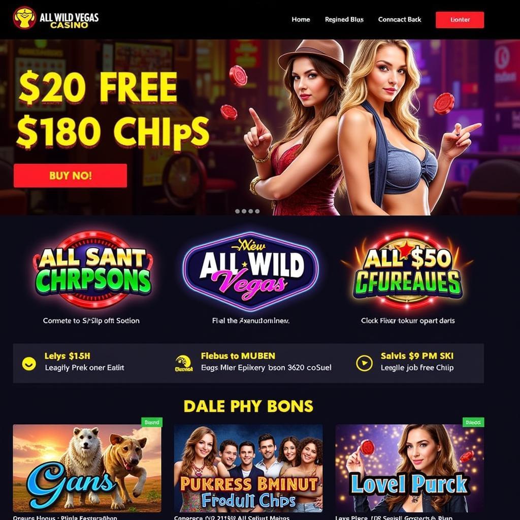 All Wild Vegas Casino Homepage