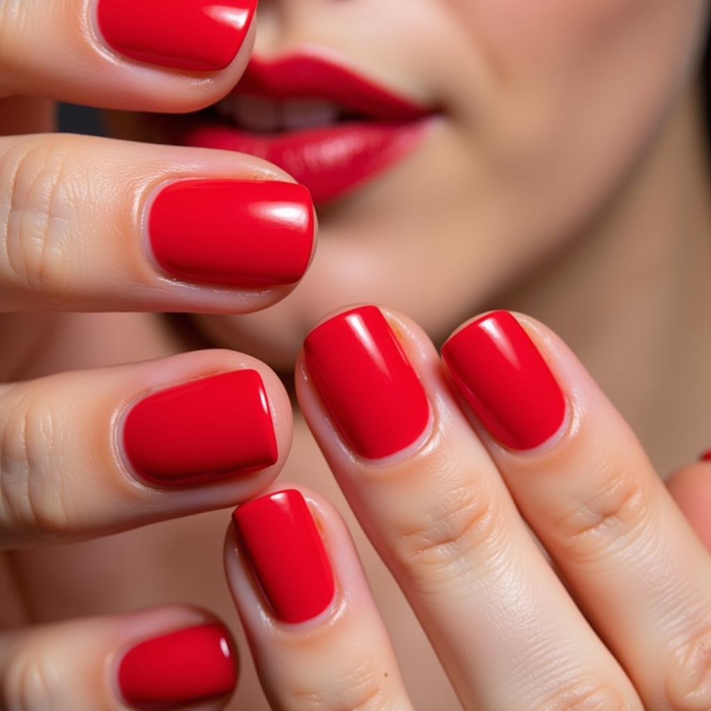 Woman's hands with a beautiful allergy free gel manicure