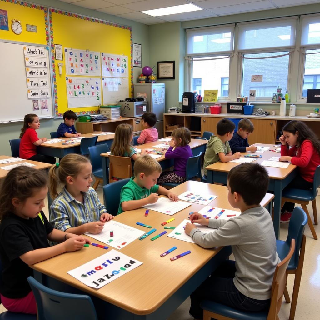 Alphabet strips used in a classroom setting for various activities.