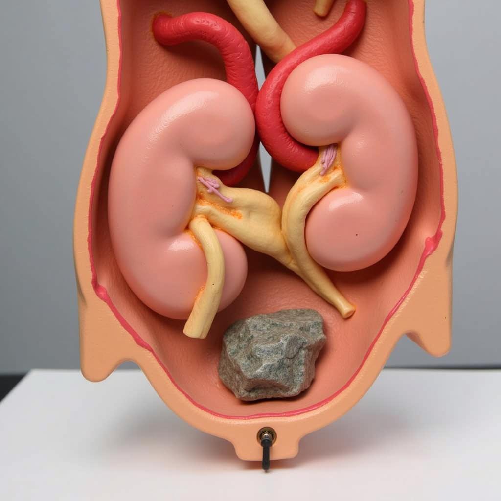 Anatomical Model Showcasing Urinary System Pathology