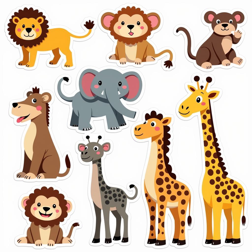 Colorful animal paper dolls ready for cutting and play