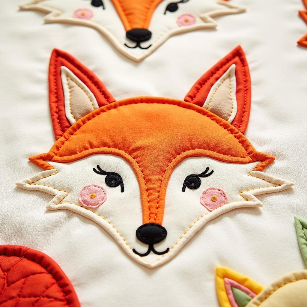 Whimsical Applique Fox Quilt Pattern