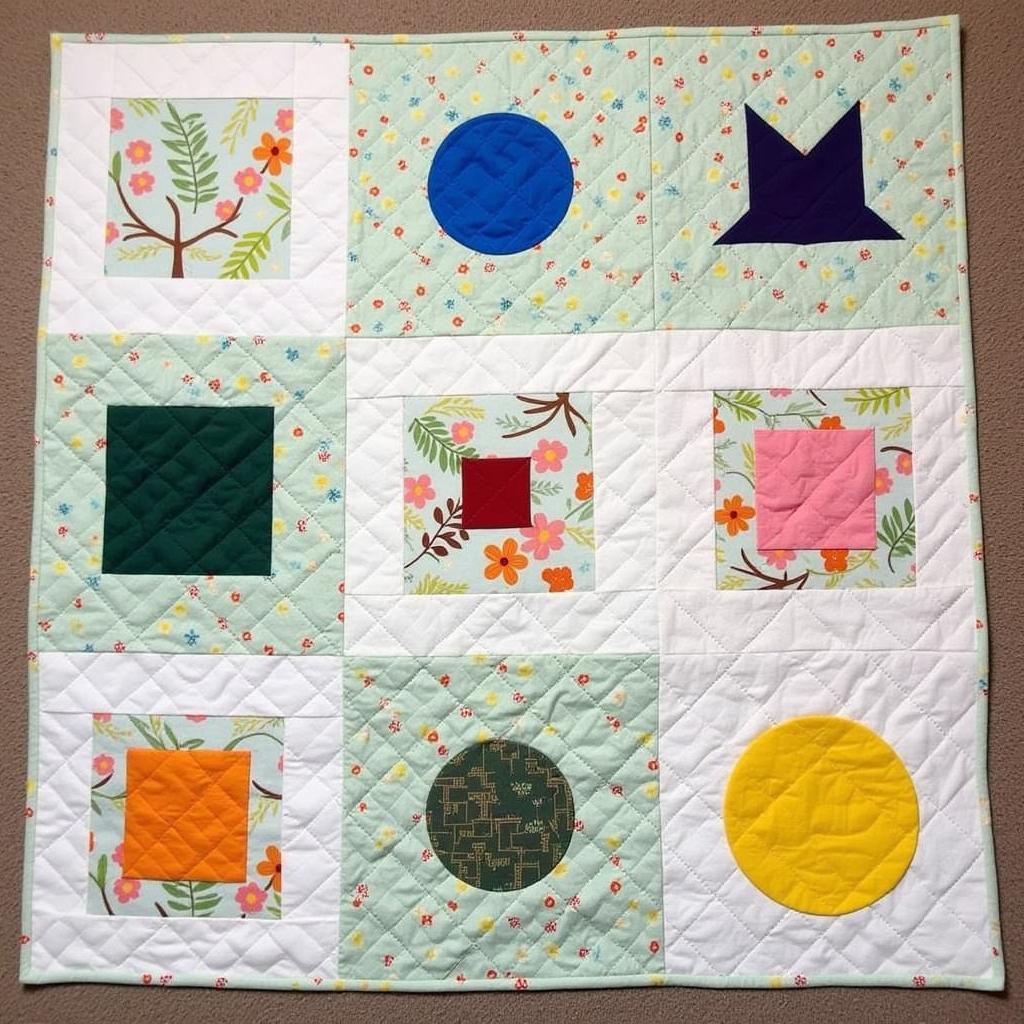 Beginner-Friendly Applique Quilt with Simple Shapes