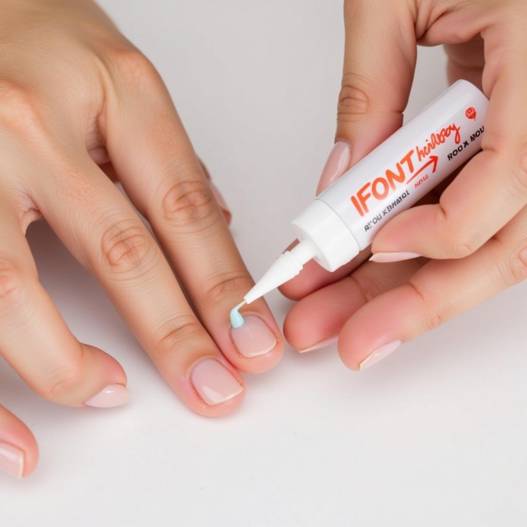 Applying Hema Free Nail Glue