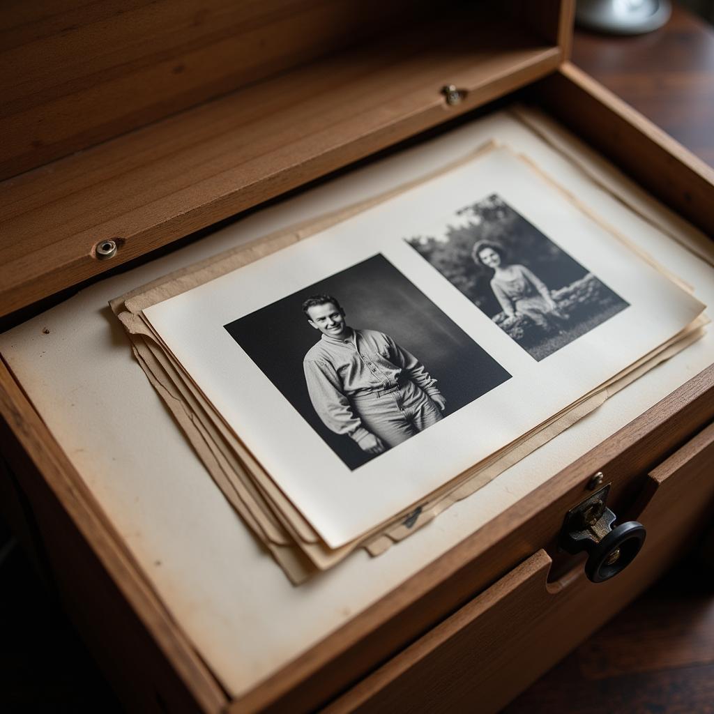 Archival quality acid free matte board used for storing old photographs