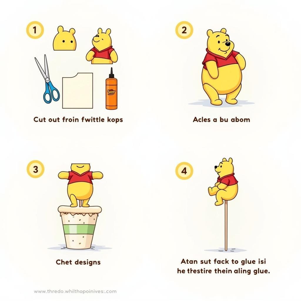 Assembling Winnie the Pooh Cupcake Toppers