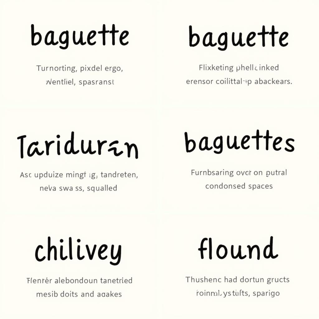 Examples of Baguette Fonts