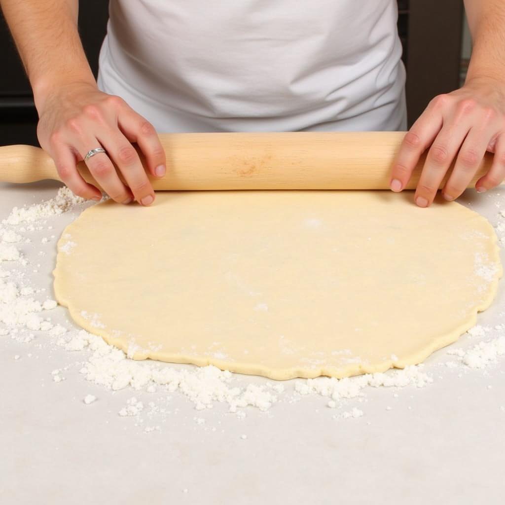 A person rolling out gluten free premade dough