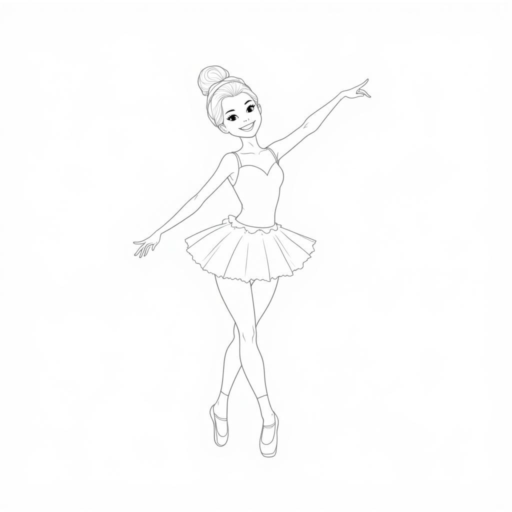 Ballerina coloring page for kids