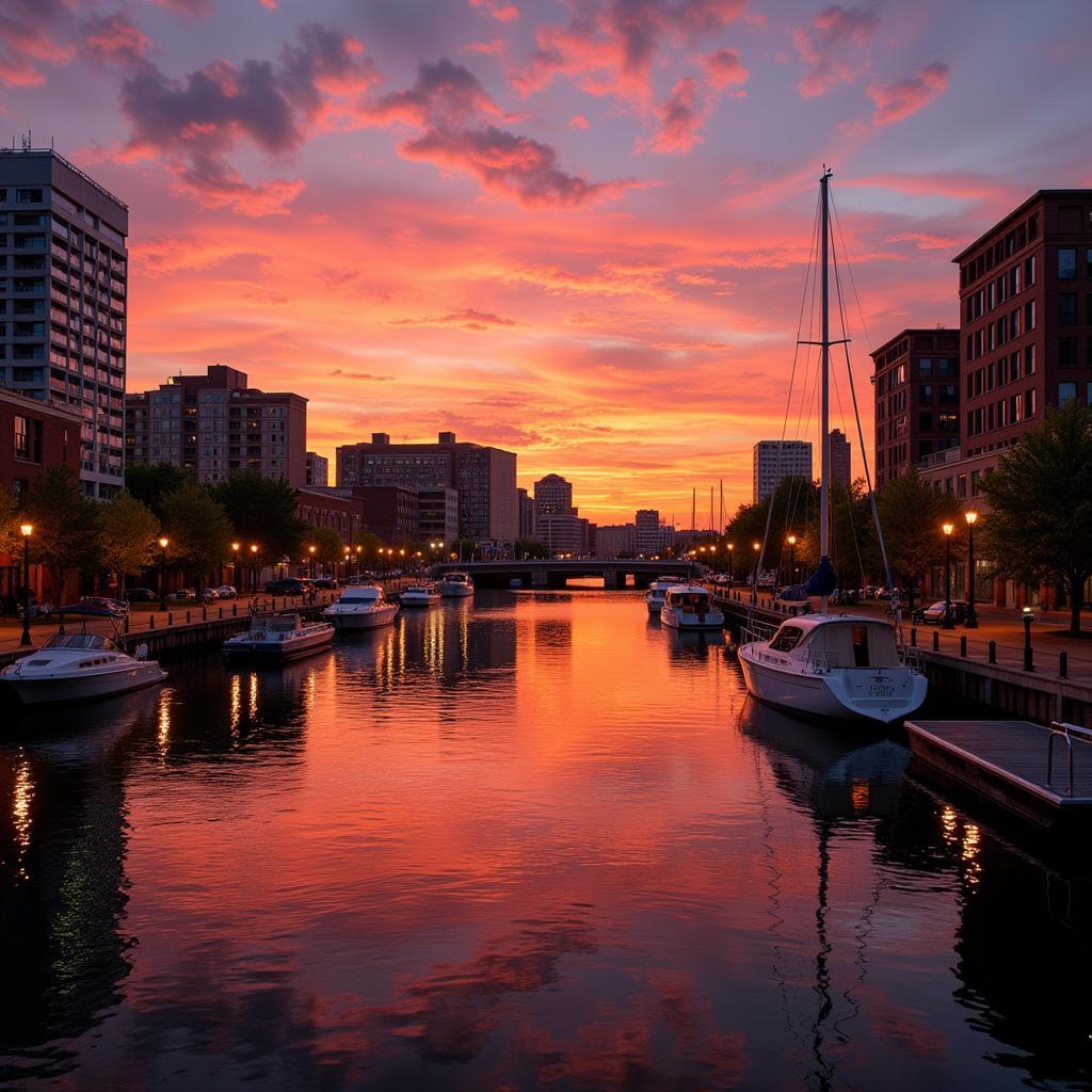 Inner Harbor at sunset