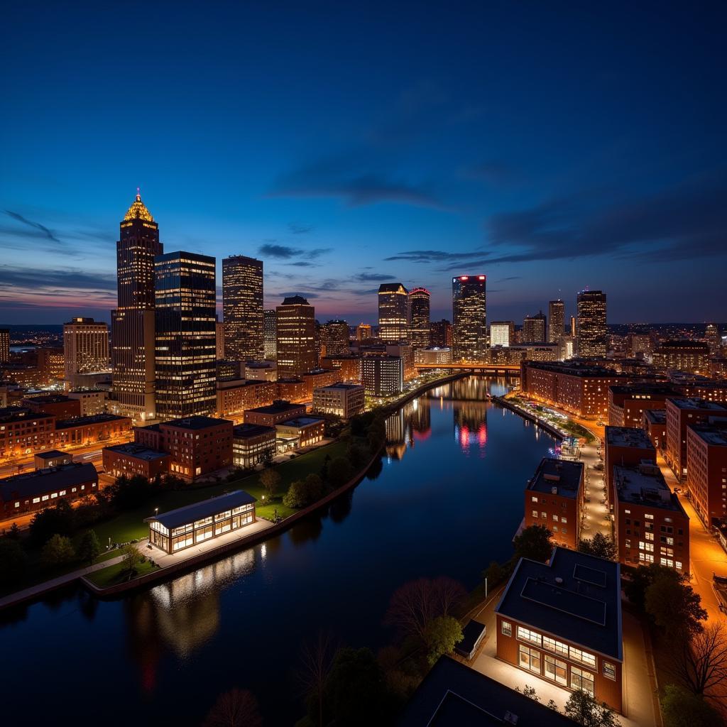 Baltimore skyline at night