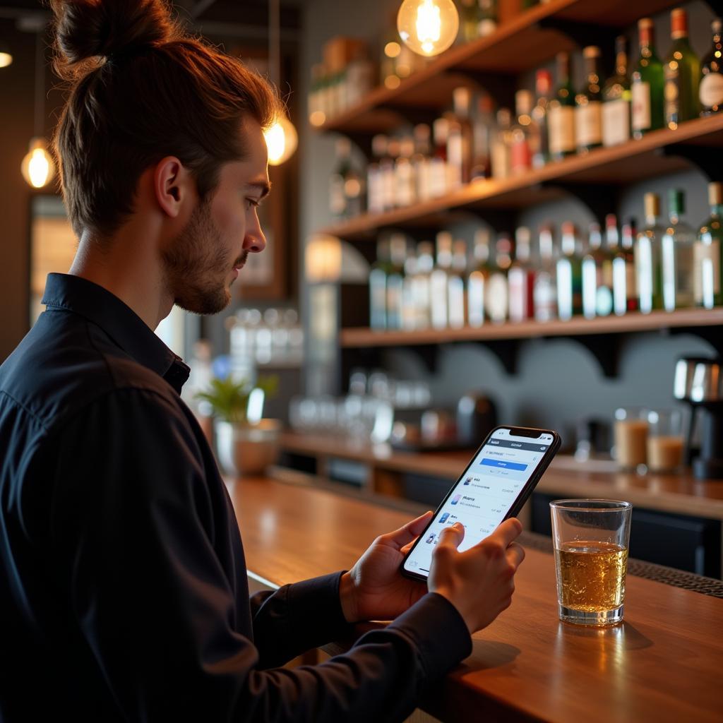 Bartender Using Software for Inventory Management