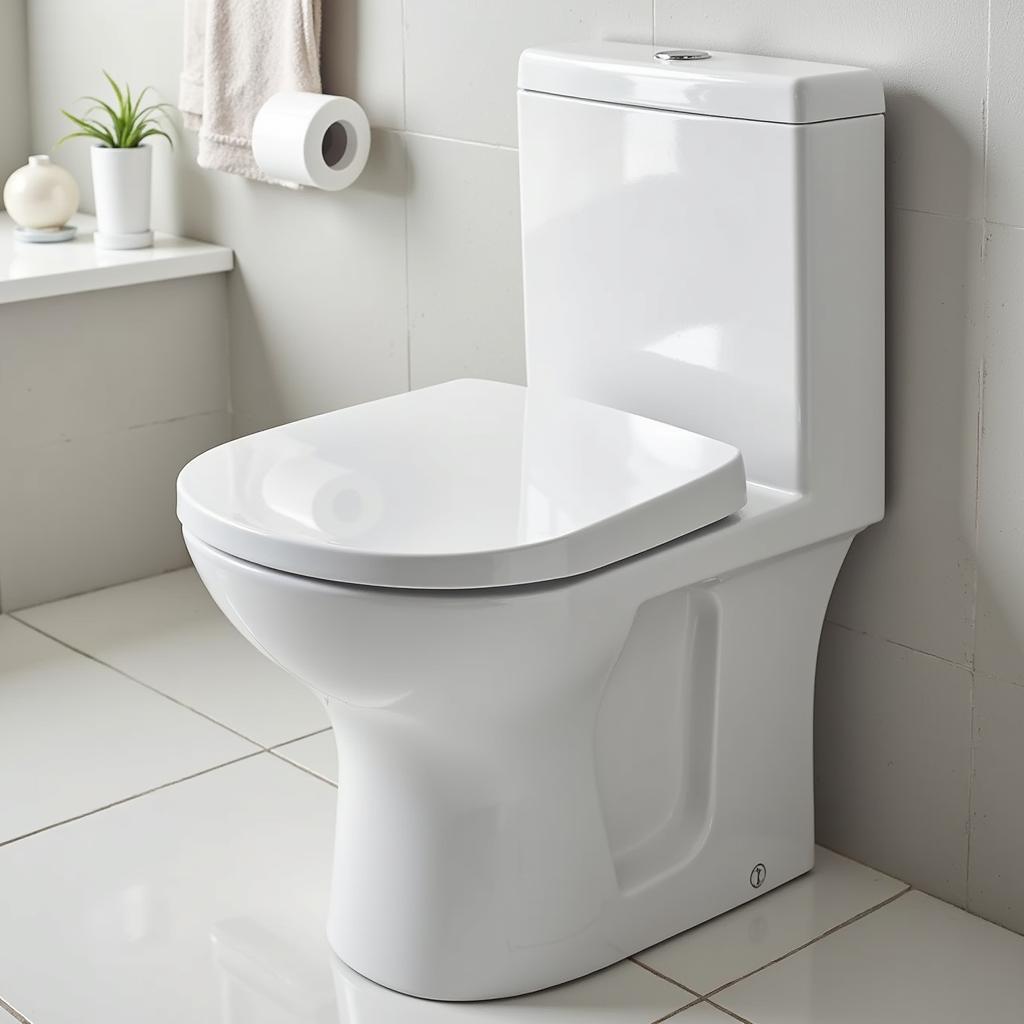 A newly renovated bathroom featuring a modern toilet with a sleek design.