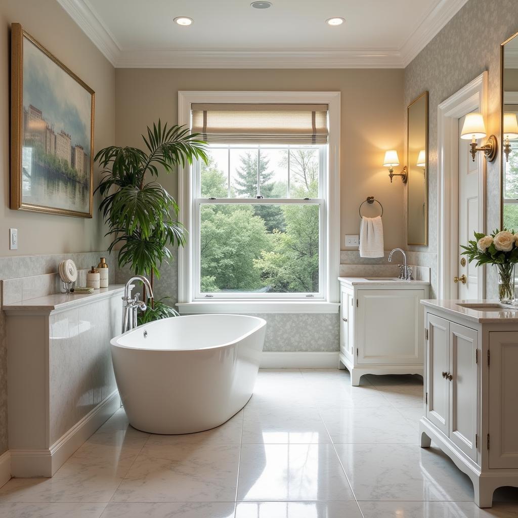 Spacious Bathroom with a Deep Free Standing Tub