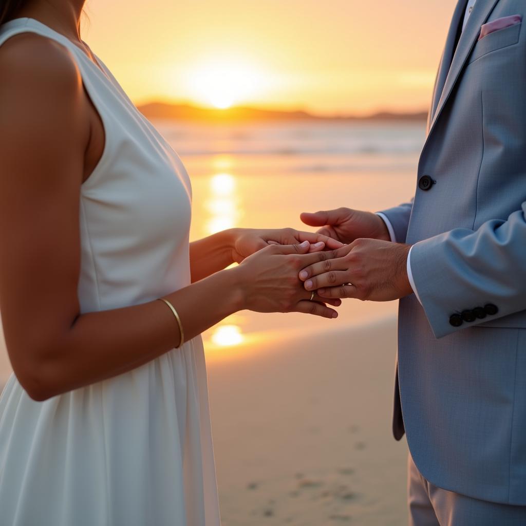 Beach Wedding Ceremony at Sunset