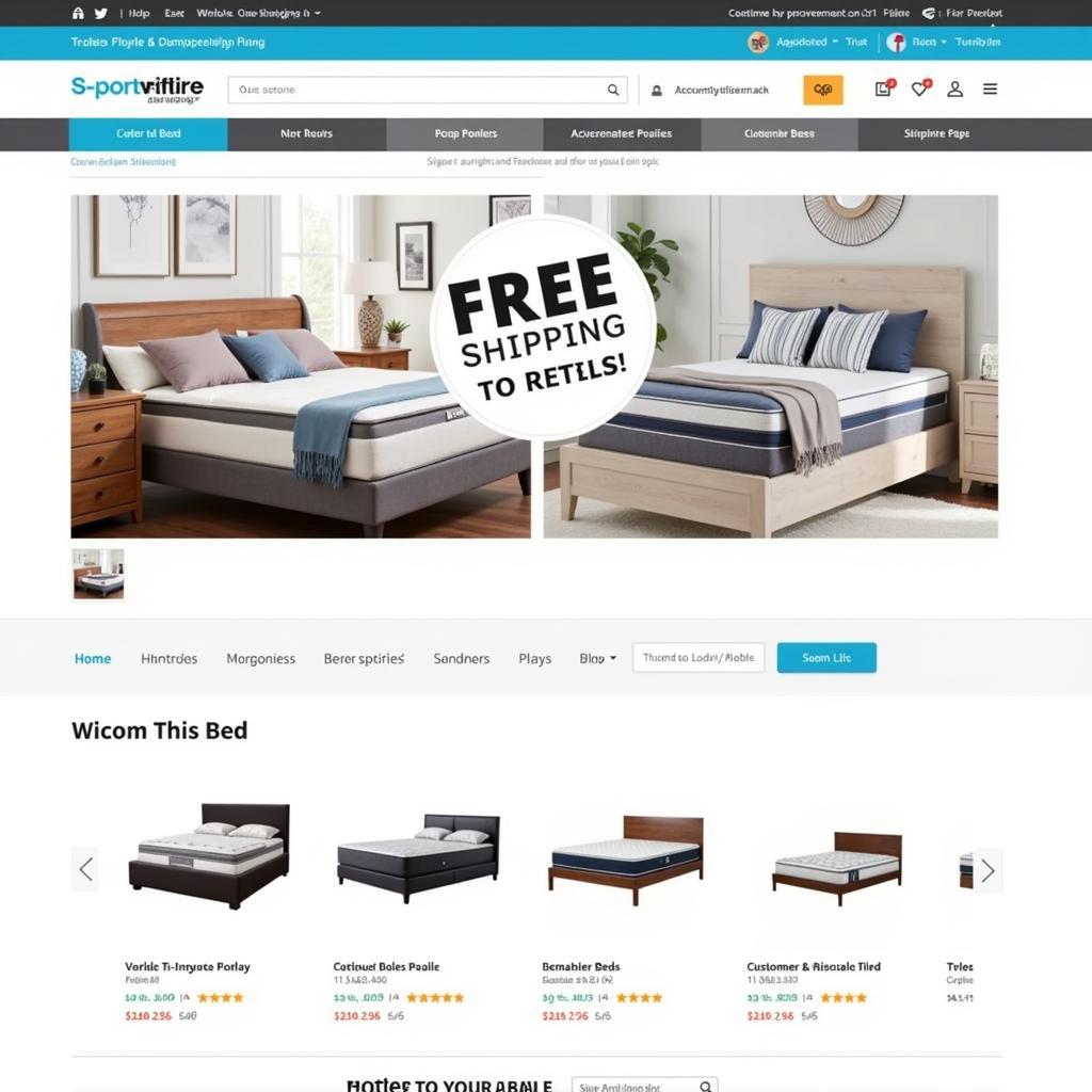 Online retailer offering beds with free shipping