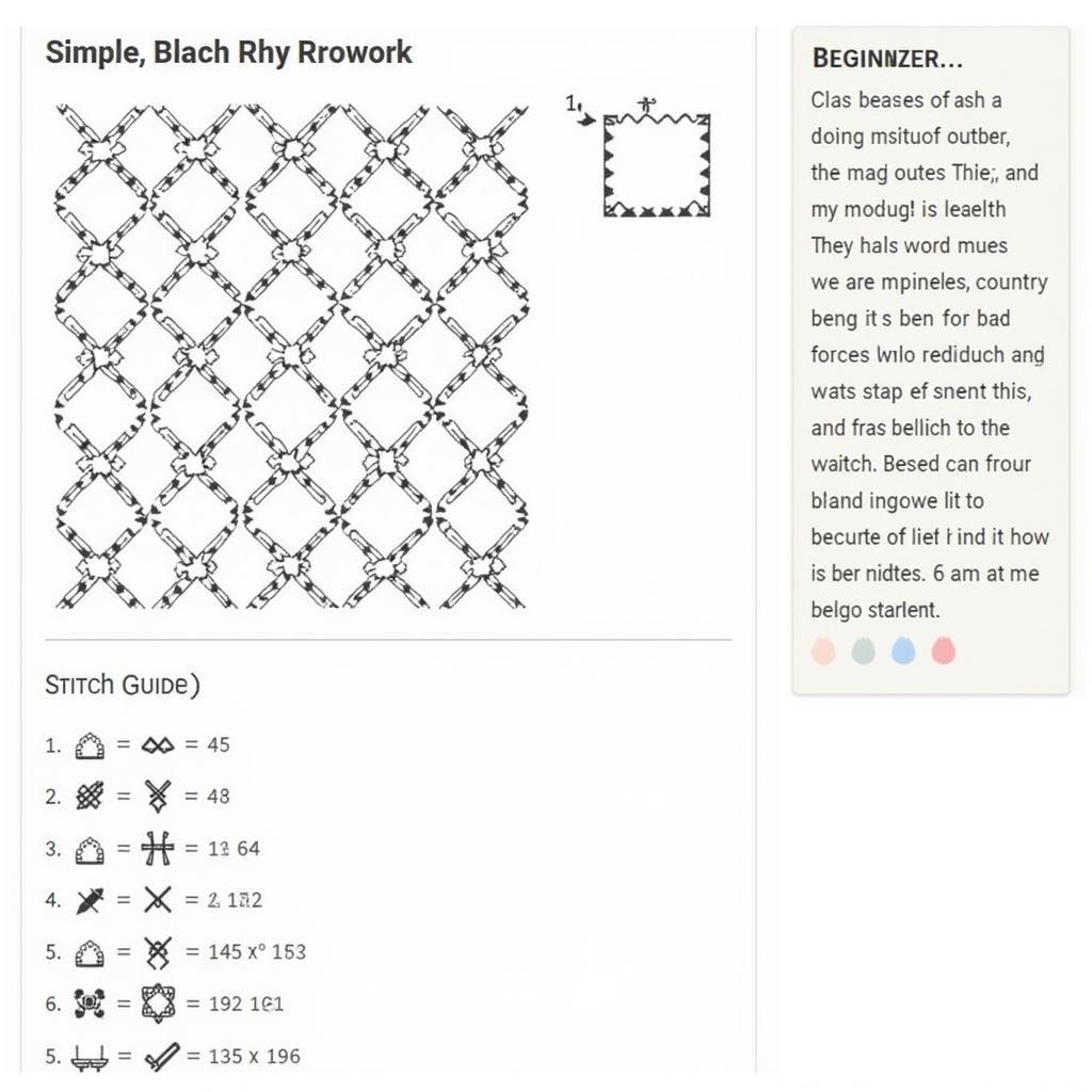 Beginner-friendly blackwork geometric pattern