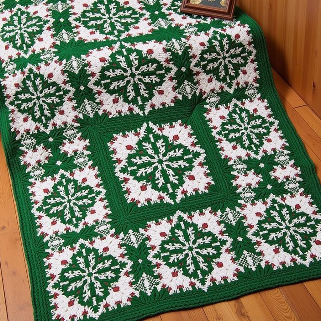 Beginner friendly Christmas crochet blanket pattern