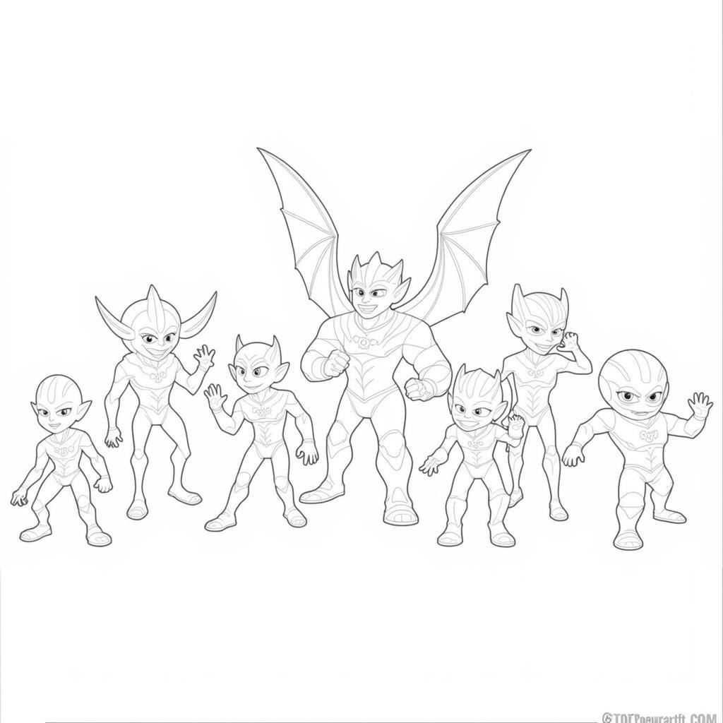 Ben 10 Coloring Page: Group of Heroes