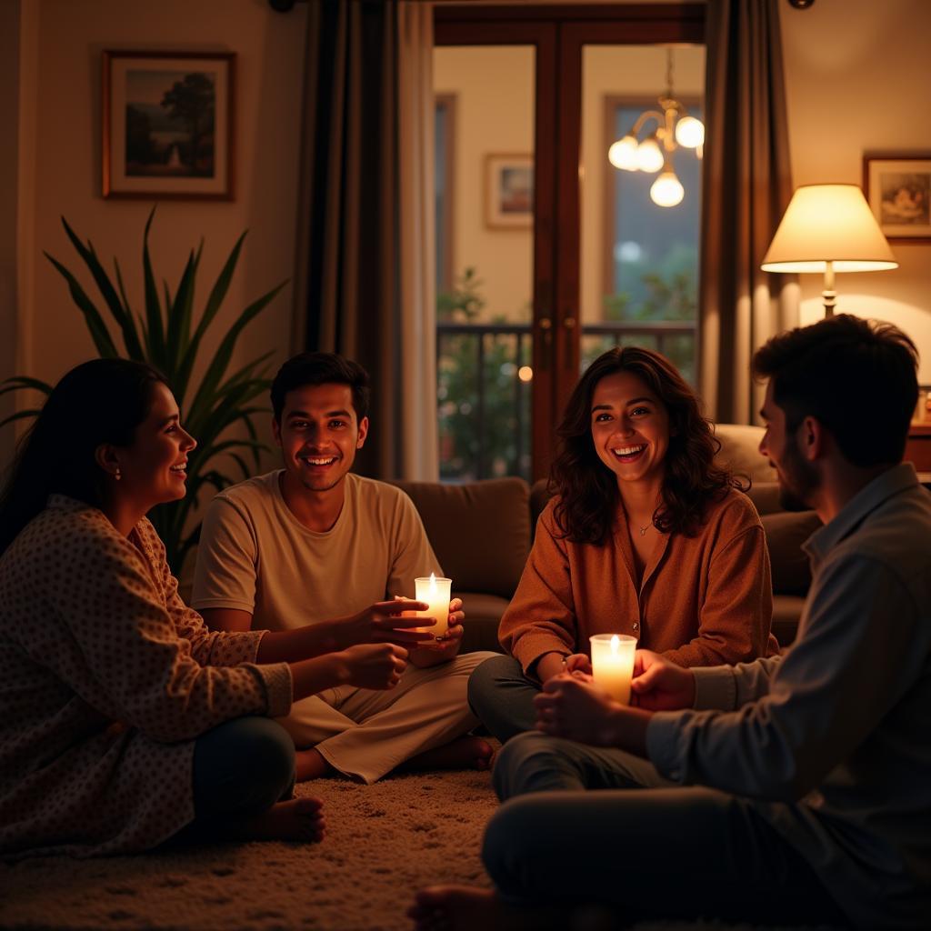 Friends gathered for Bengali movie night