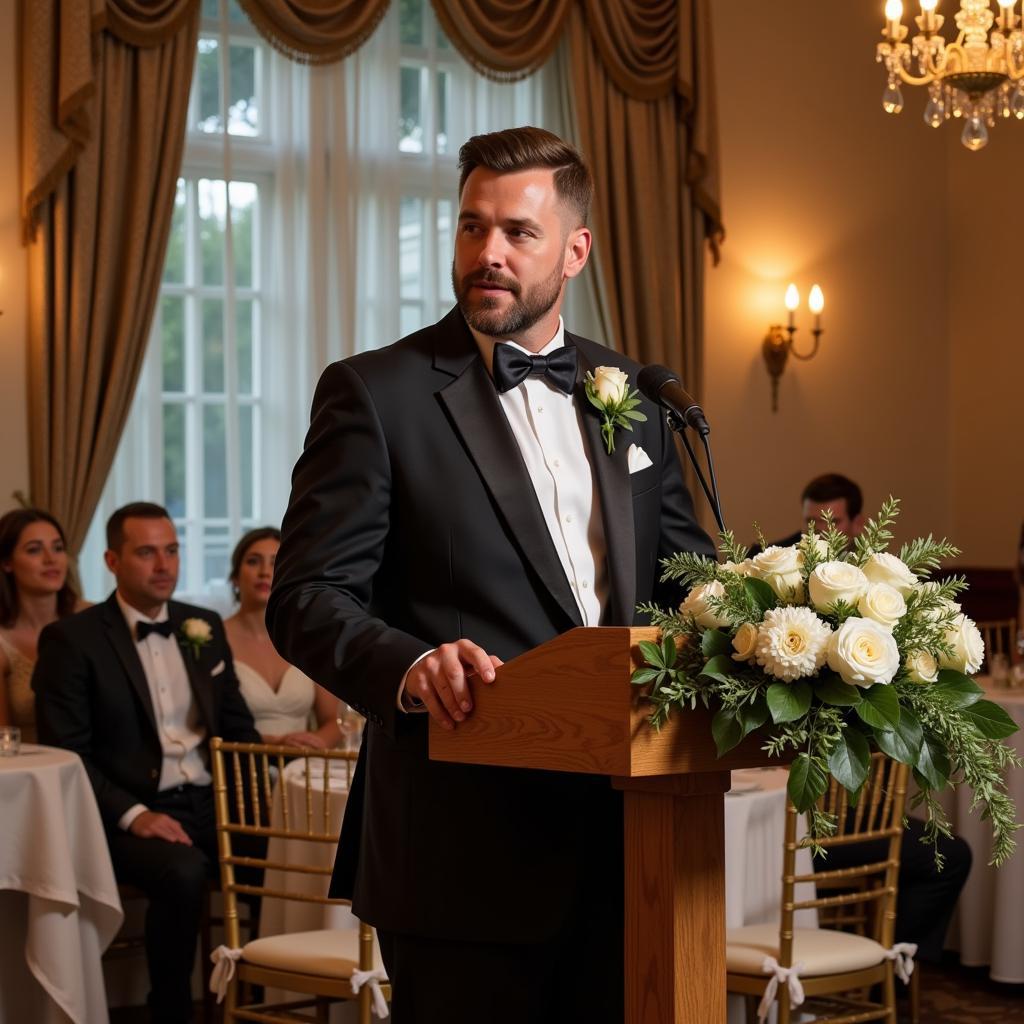 Best Man Giving a Speech