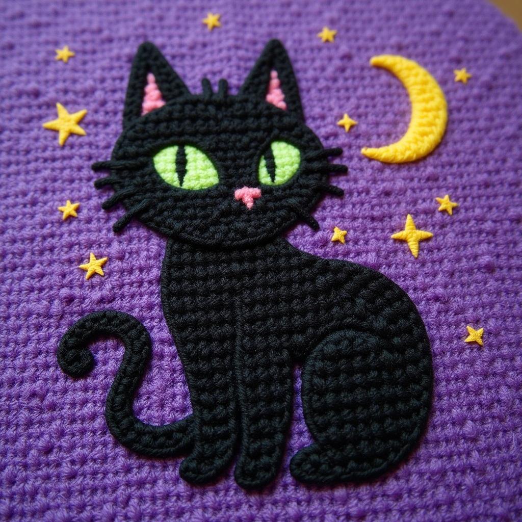 Bewitching Black Cat Cross Stitch Pattern