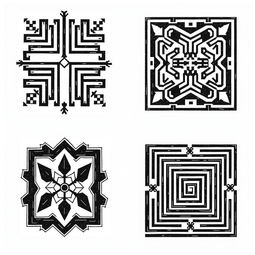 Geometric Black and White Cross Stitch Patterns