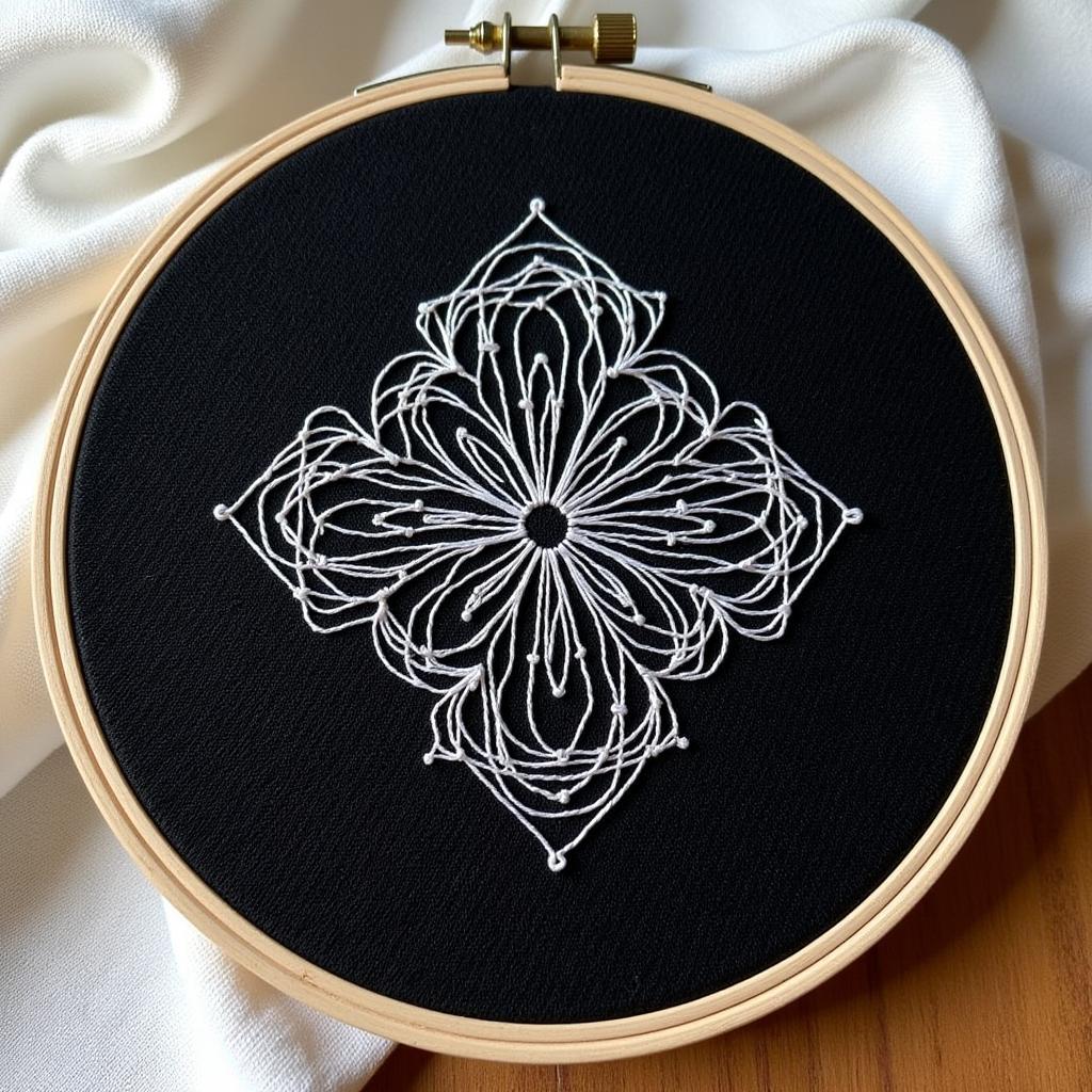 Blackwork Embroidery: Geometric Pattern