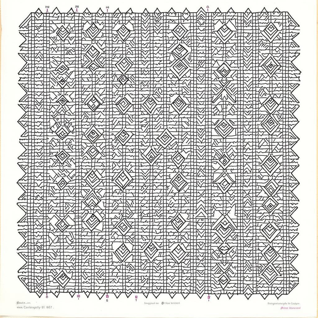 Intricate Blackwork Pattern Composed of Interlocking Geometric Shapes