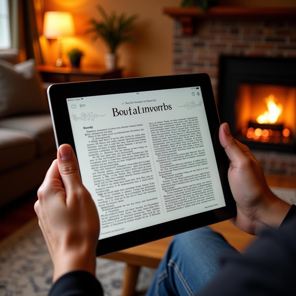 A person reading the Book of Proverbs on a tablet