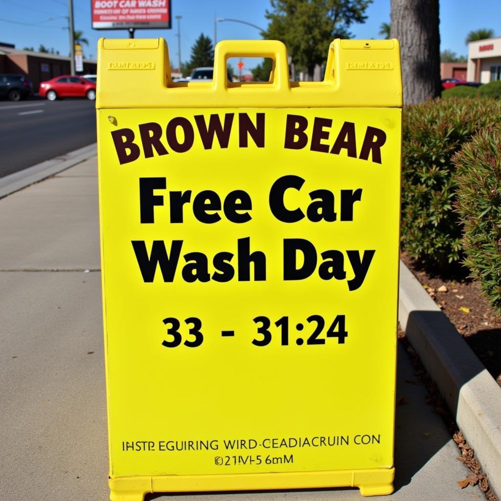 Brown Bear Car Wash Announcement Sign