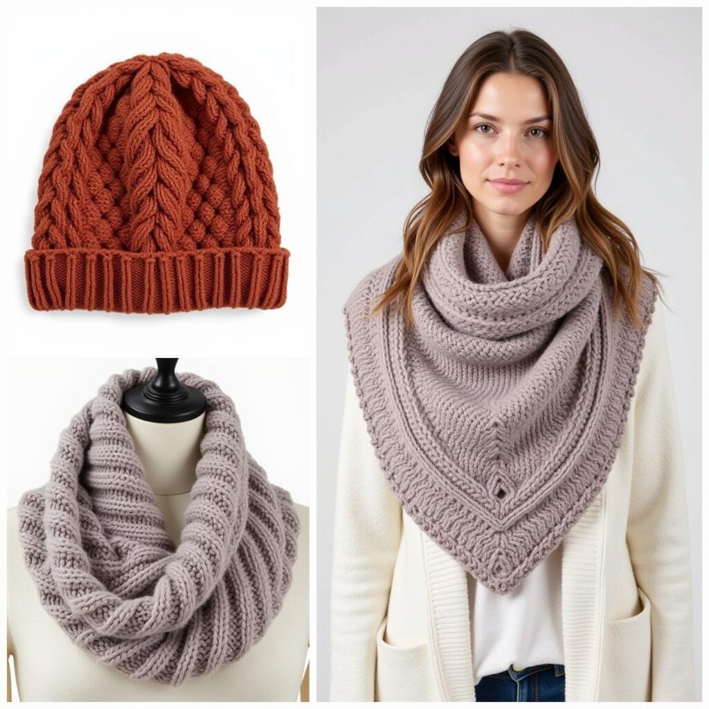 Fashionable Bulky Yarn Knit Accessories