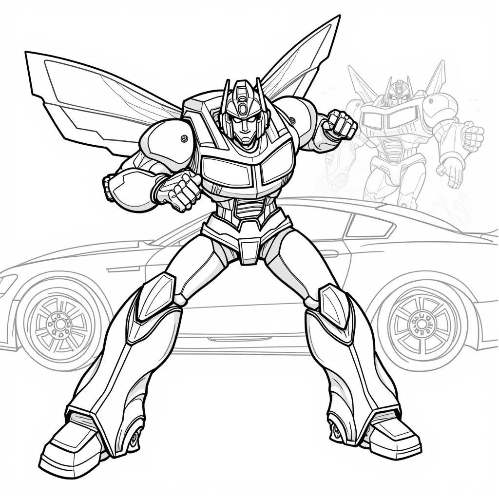 Bumblebee Transformers coloring sheet