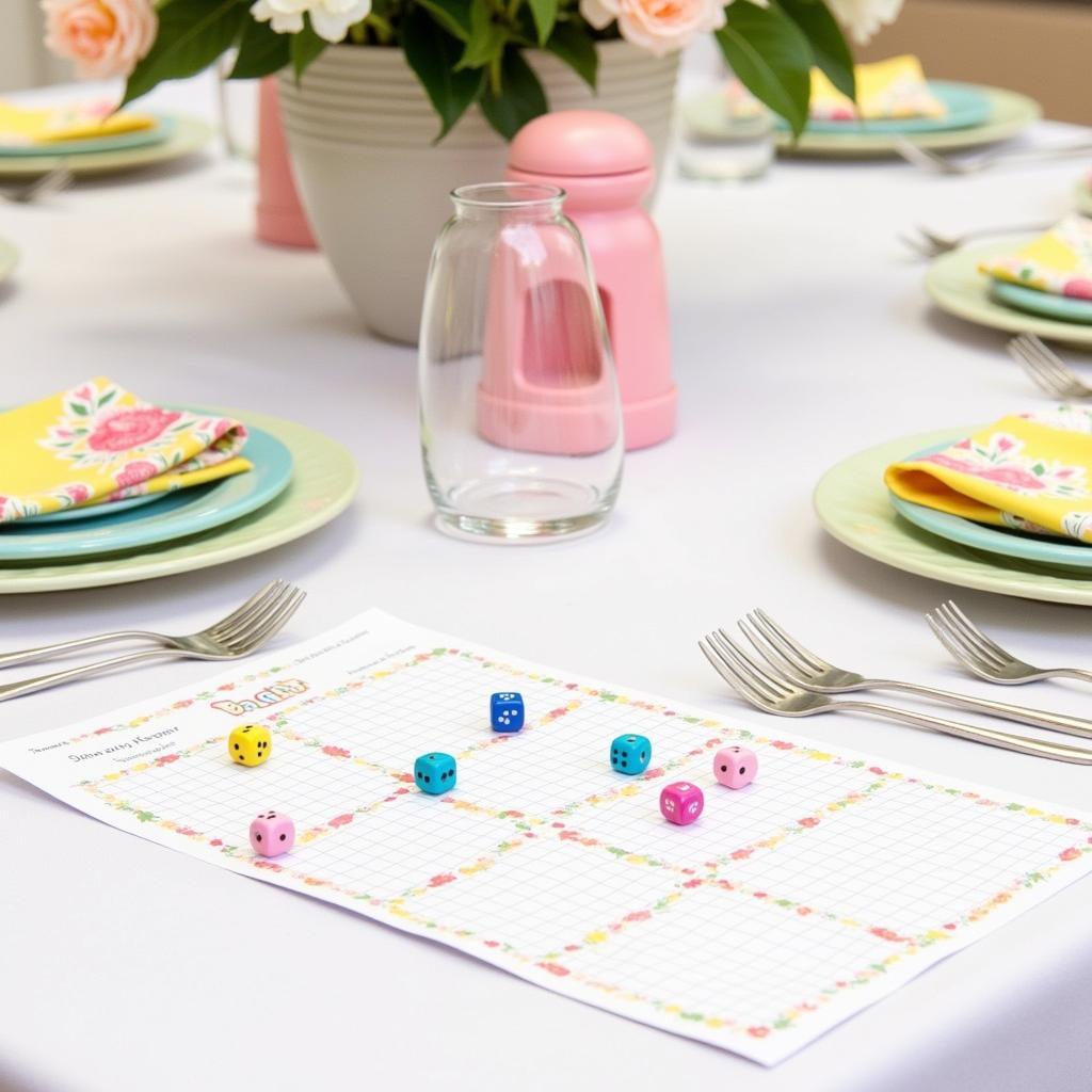 Spring-Themed Bunco Game Setup