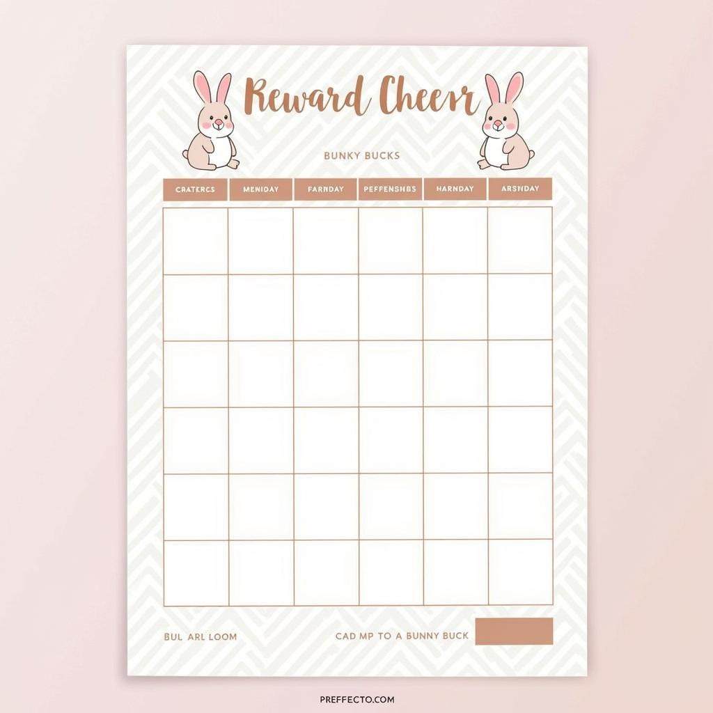 Bunny Bucks Reward Chart