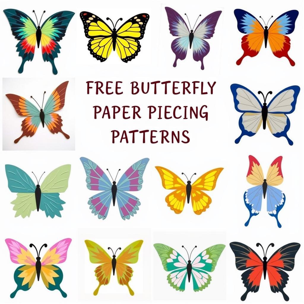 Variety of free butterfly paper piecing patterns